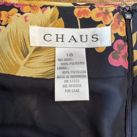 NWT Chaus Womens Button Up Blouse & Skirt Set Sz 16 Black Floral Business career - Picture 8 of 11